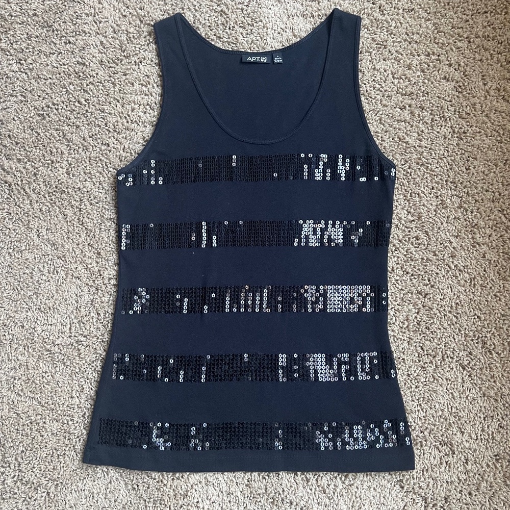 Black/Sequin Tank Top